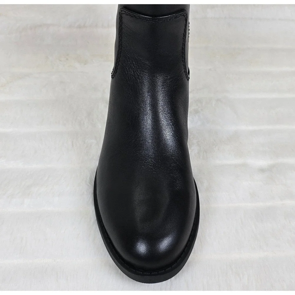 INC‎ Womens Fawne Black Leather Knee-High Boots Size 5